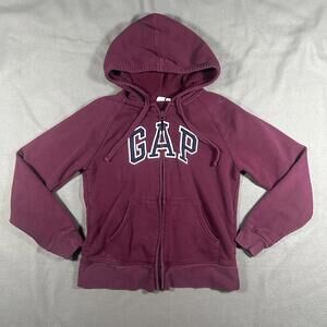 Women’s GAP Zip Up Hoodie Burgundy XS Y2K